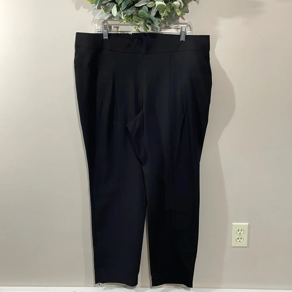 Rafaela Comfort Stretch Slim Leg Front Seam Ankle Zip Pant Black 20W - Picture 1 of 14